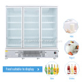 Congelador comercial da geladeira da porta multi de vidro ereta